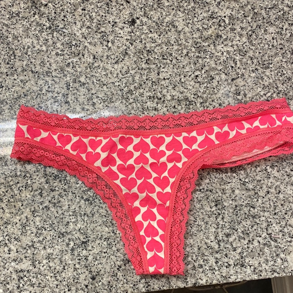 Pink  by Victoria Secret Heart thong size XS , NWT